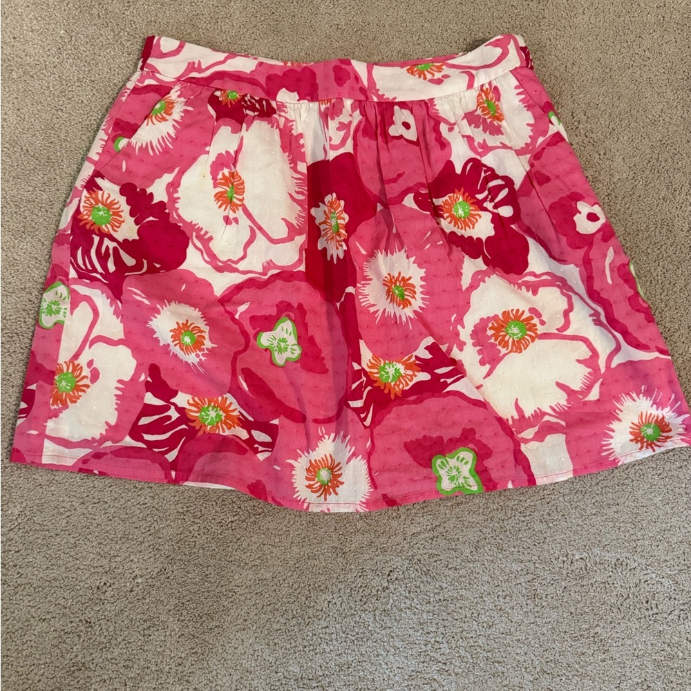 Lilly Pulitzer Pink A-Line Whitley Cherry Begonia Mini Skirt Resort Wear